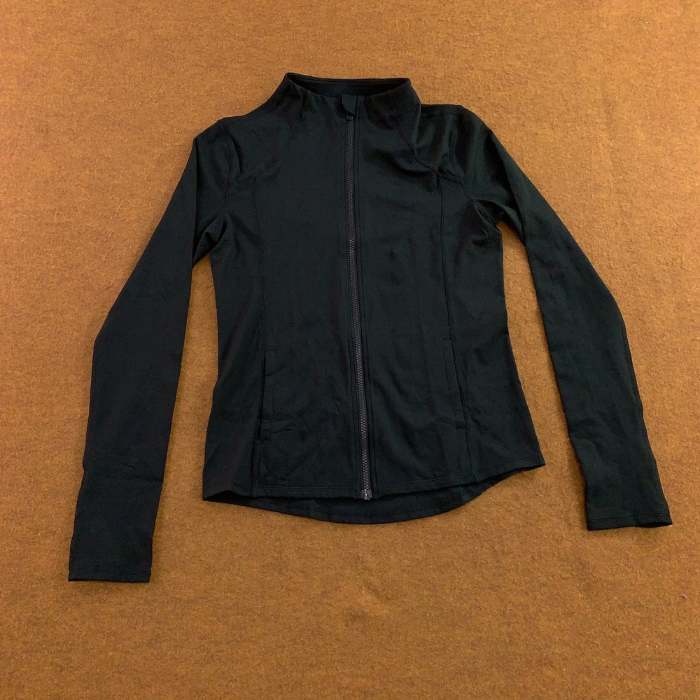 Mondetta Girls Size L 14/16 Black Full Zip Thumbhole Athletic Track Jacket